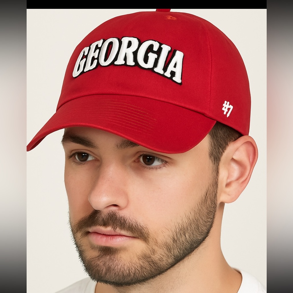 University of Georgia ’47 Brand Red Hat – Embroidered GEORGIA Logo, Adj strap